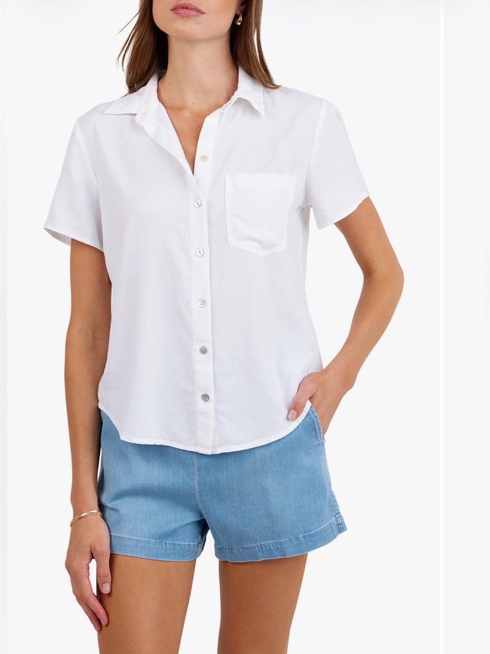 Bella Dahl Short Sleeve white shirt NWOT